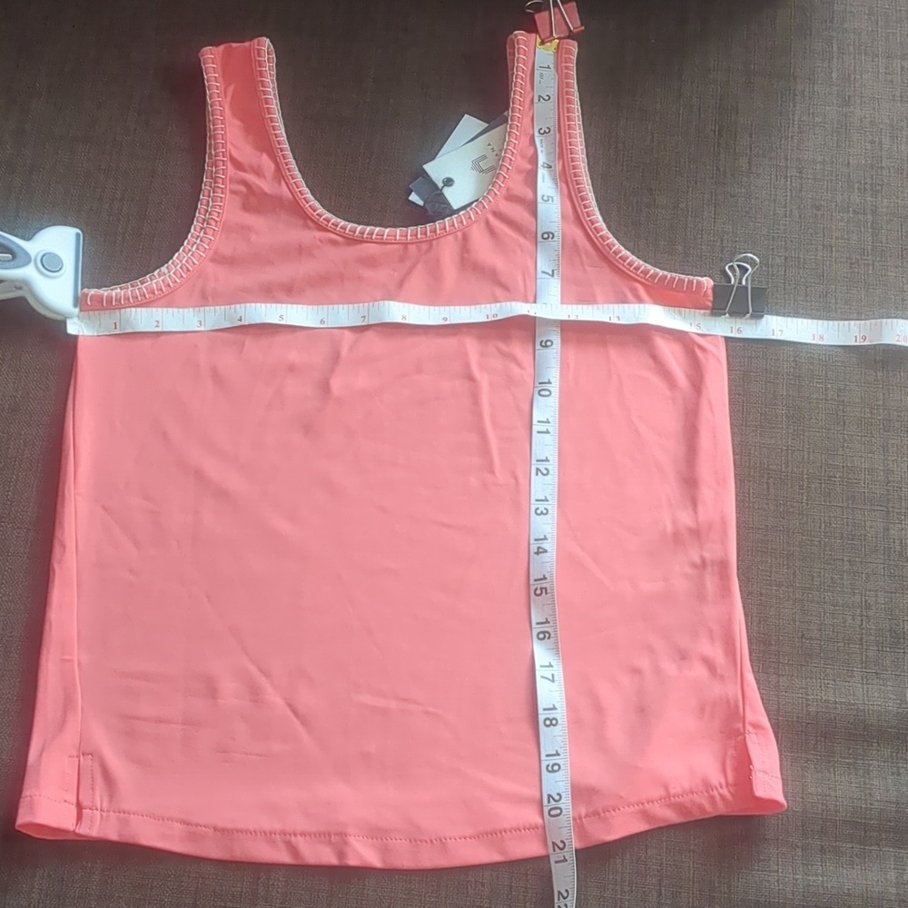CABANA LIFE Coral Pink Whip Stiched Tank Top NWT Size XS UPF 50+ Protection - Picture 9 of 11